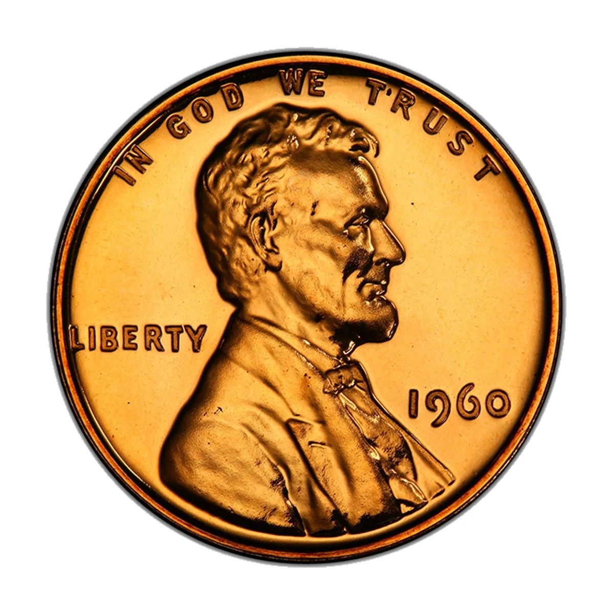 1960-P Small Date penny obverse macro showing compact level date numerals with short 6 tail and closed 0